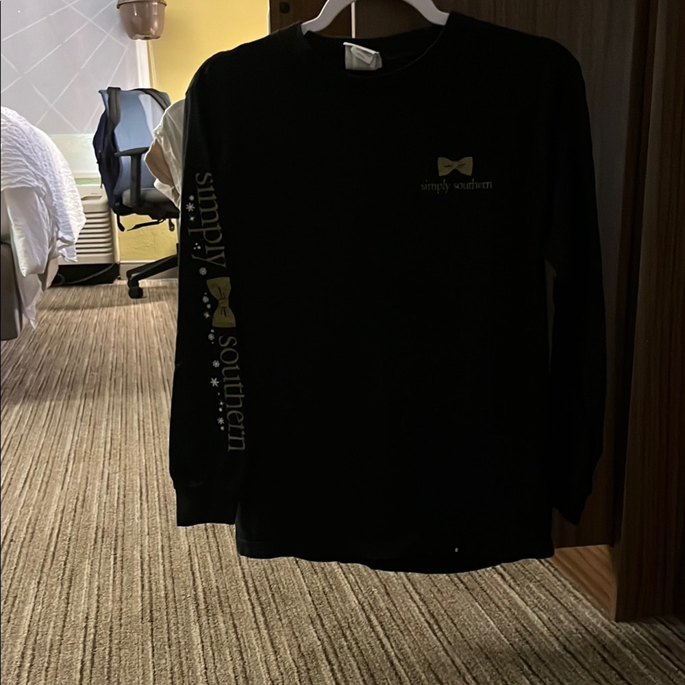 Simply Southern Black and Gold Long Sleeve Shirt
